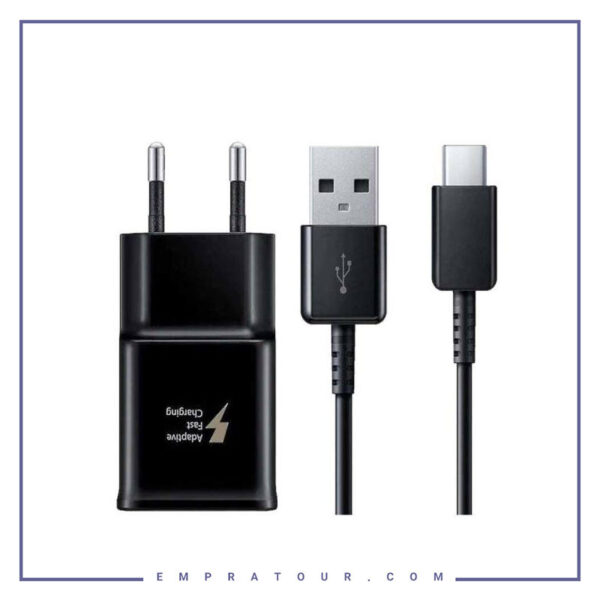 شارژر دیواری مدل SAMSUNG EP-TA20EBECGAE به همراه کابل تبدیل USB-C