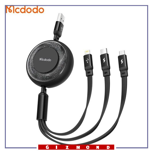کابل شارژ سه سر 3.5 آمپر مک دودو Mcdodo 3in1 Retractable Charging Cable CA-3570
