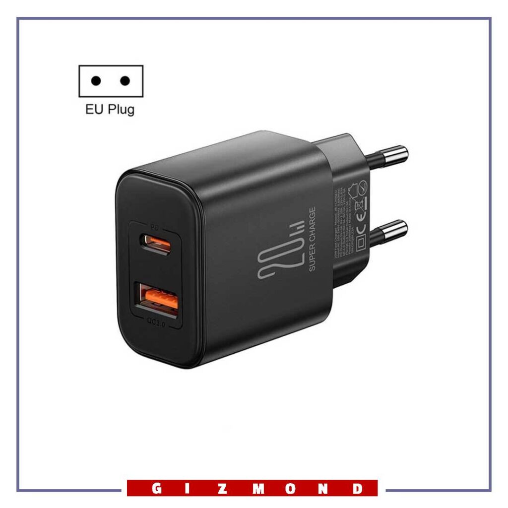 آداپتور شارژ 2 پورت 20 وات جویروم JOYROOM ADAPTER DUAL PORT JR-TCF05EU