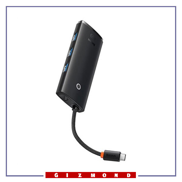 هاب 4 پورت با طول 1 متر  Baseus Hub Lite Series 4-Port Type-C HUB Adapter wkqx030401 4X USB 3.0